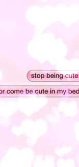 Cute text message on a light pink background wallpaper.