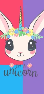 Cute unicorn wallpaper with vibrant colors.