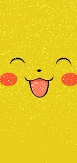 Cheerful yellow cartoon face wallpaper with a playful design and bright colors.