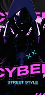 Cyber street style wallpaper with a futuristic, neon design.