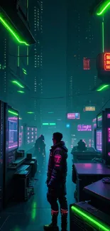 Cyberpunk cityscape with neon lights and futuristic vibes.