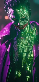 Cyberpunk character with neon circuitry