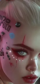Cyberpunk style fantasy portrait image.