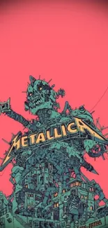 Cyberpunk Metallica artwork with vibrant colors.