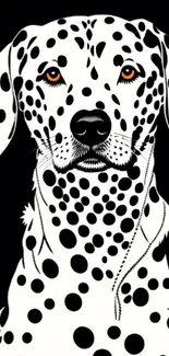 Black and white artistic Dalmatian wallpaper for mobile.