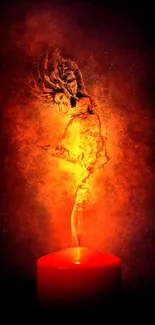 Mobile wallpaper featuring artistic flames rising from a candle.