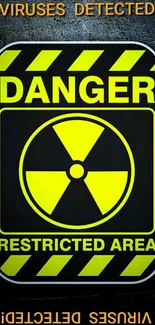 Yellow radioactive danger sign mobile wallpaper.