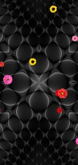 Dark abstract pattern wallpaper with geometric design.