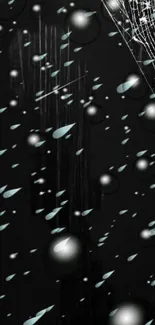 Dark abstract wallpaper with raindrop pattern and web design.