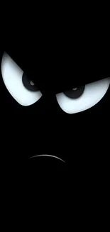 Dark mobile wallpaper with angry eyes on a black background.