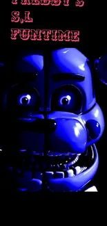 Dark blue animatronic character close-up from a popular video game.