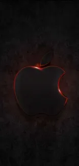 Dark wallpaper with a glowing Apple logo