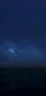 Dark blue cloudy night sky mobile wallpaper.