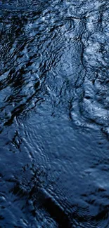 Dark blue rippling water texture wallpaper.