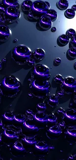 Dark abstract wallpaper with purple bubbles.