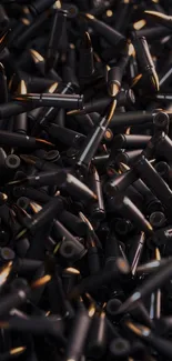 A cascade of dark bullets forming a compelling visual.