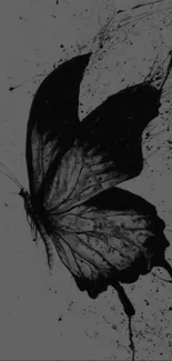 Black butterfly art on dark background wallpaper.