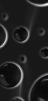 Dark abstract wallpaper with circular patterns.