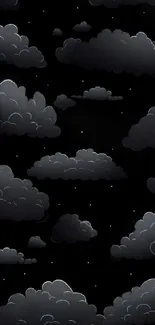 Dark cloudy night wallpaper with stars