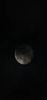 Dark cosmic moon against a black sky wallpaper.