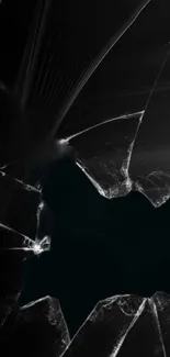 Dark cracked glass design wallpaper with mysterious appeal.