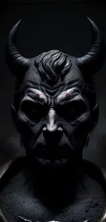 Dark demon face in shadows mobile wallpaper.