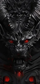 Dark demon with red eyes intricate wallpaper.