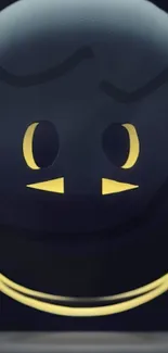 Dark-themed emoji wallpaper with glowing face.