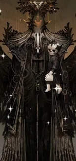 Dark fantasy character with gothic design and mystical elements.