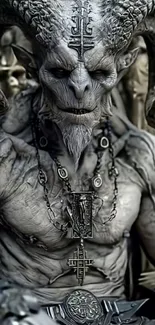 Dark fantasy demon creature with intricate details.