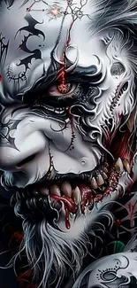 Dark fantasy Joker artwork with intricate details and dark tones.