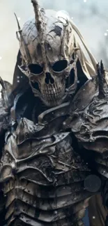 Detailed artwork of a skull knight in dark armor.