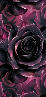 Elegant dark floral mobile wallpaper with roses.