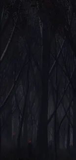 Dark forest with red eyes wallpaper for mobile.