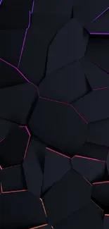 Dark geometric wallpaper with neon accents.