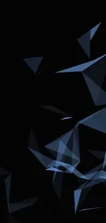 Dark geometric mobile wallpaper with abstract polygon shapes.