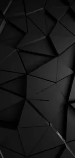 Dark geometric triangular patterned mobile wallpaper in black.