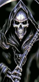 Grim Reaper with a scythe in dark, mysterious artwork.