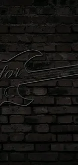 Dark guitar wallpaper with brick background