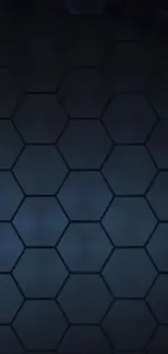 Dark blue hexagonal pattern wallpaper for mobile devices.