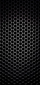 Black hexagonal pattern with sleek, modern design for mobile wallpaper.