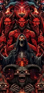 Vivid demon art with gothic elements and red tones.
