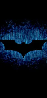 Dark Knight logo on textured blue background.