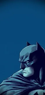 Batman dark blue mobile wallpaper with comic style design.