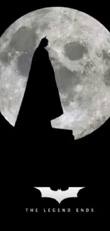 Batman silhouette against a full moon wallpaper.