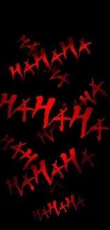 Red graffiti 'HAHAHA' text on a black background.