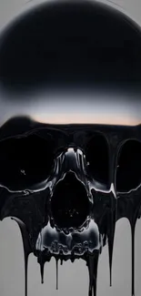 Mysterious dark melting skull wallpaper with gothic vibes.