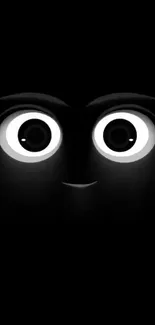 Minimalist wallpaper with glowing eyes in darkness.