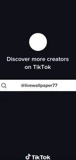 TikTok-themed dark minimalist wallpaper with search bar.