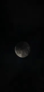 Dark moon on a black background smartphone wallpaper.